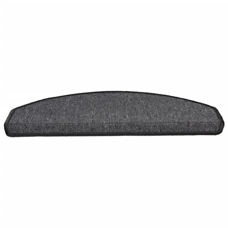 vidaXL kāpņu paklājiņi, 15 gab., 65x24x4 cm, antracīta krāsas, pusapaļi, lieli