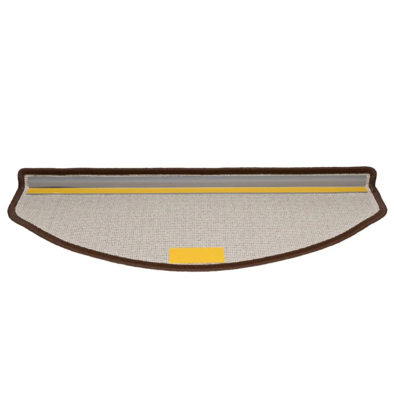 vidaXL kāpņu paklājiņi, 15 gab., 65x24x4 cm, kafijas brūni, pusapaļi, lieli