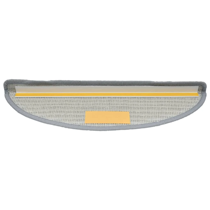 vidaXL kāpņu paklājiņi, 15 gab., 56x17x3 cm, pelēki, pusapaļi