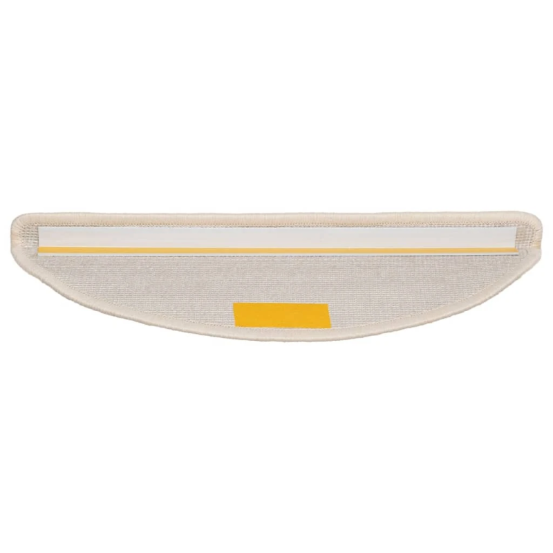 vidaXL kāpņu paklājiņi, 15 gab., 56x17x3 cm, balti, pusapaļi