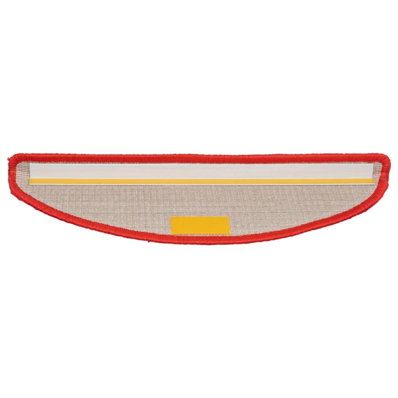 vidaXL kāpņu paklājiņi, 15 gab., 56x17x3 cm, sarkani, pusapaļi