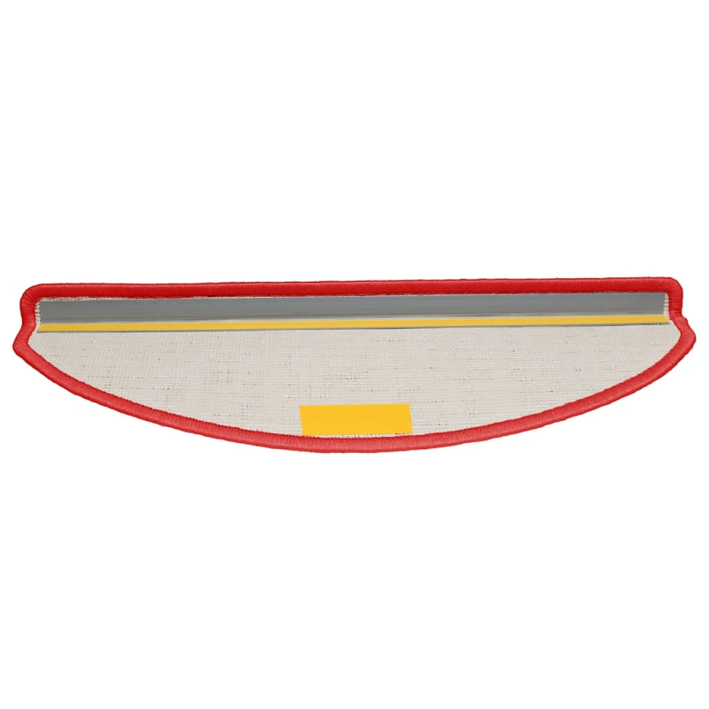 vidaXL kāpņu paklājiņi, 15 gab., 65x21x4 cm, sarkani, pusapaļi, lieli