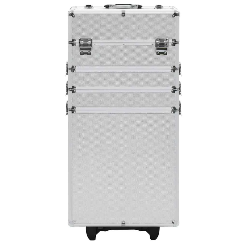 vidaXL kosmētikas koferis uz riteņiem, alumīnijs, sudraba krāsa