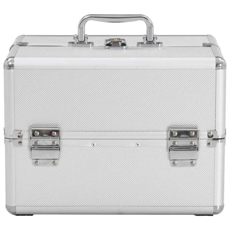 vidaXL kosmētikas koferis, 22x30x21 cm, alumīnijs, sudraba krāsā