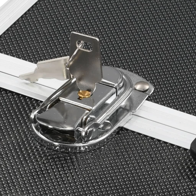 vidaXL kosmētikas koferis, 38x23x34 cm, alumīnijs, melns