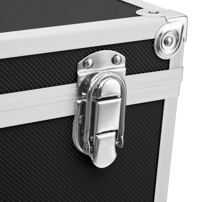 vidaXL kosmētikas koferis, 37x24x40 cm, alumīnijs, melns