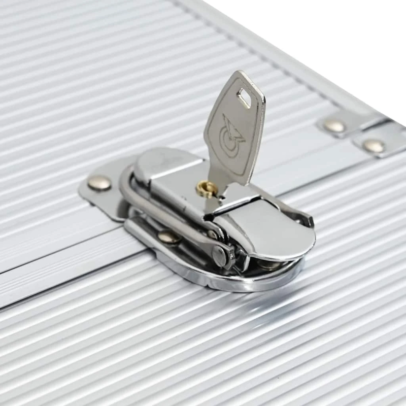 vidaXL koferis ar riteņiem, 47x39x27 cm, sudraba krāsas alumīnijs