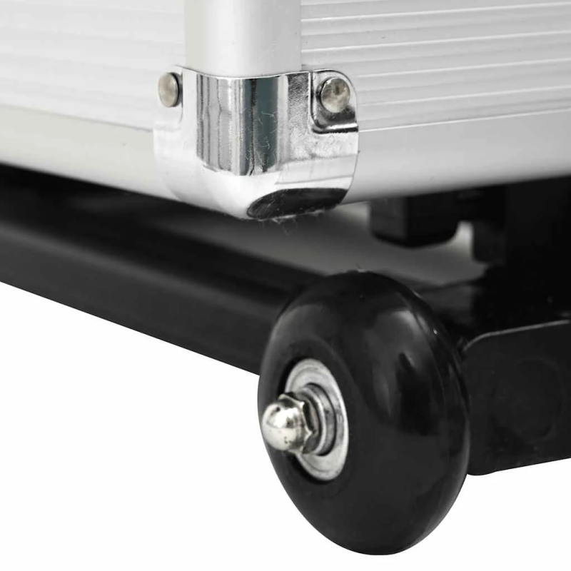 vidaXL koferis ar riteņiem, 47x39x27 cm, sudraba krāsas alumīnijs