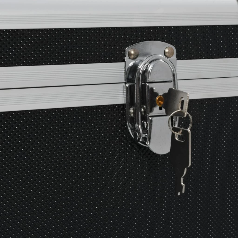 vidaXL uzglabāšanas koferi, 3 gab., melns alumīnijs