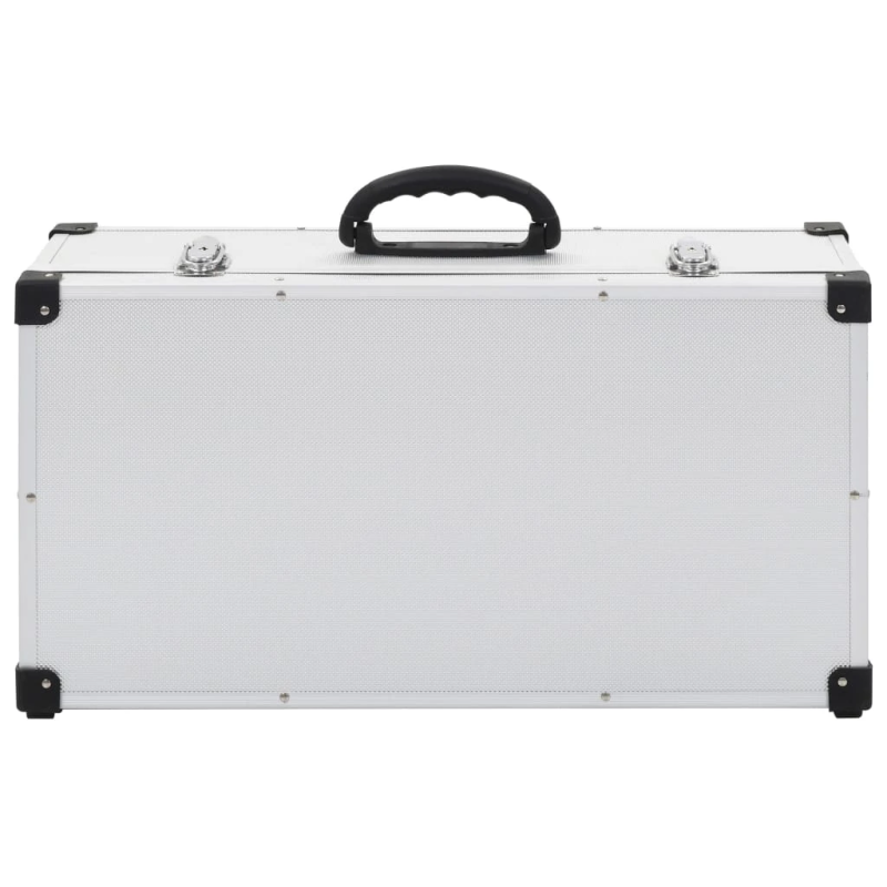 vidaXL CD koferis 80 kompaktdiskiem, ABS, alumīnijs, sudraba krāsā