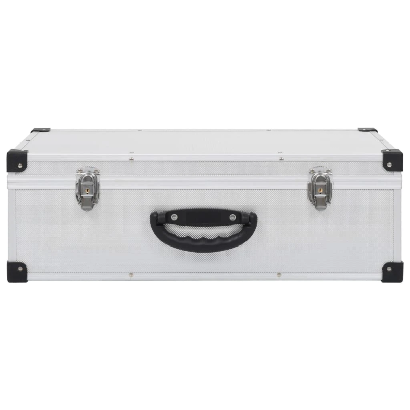 vidaXL CD koferis 80 kompaktdiskiem, ABS, alumīnijs, sudraba krāsā