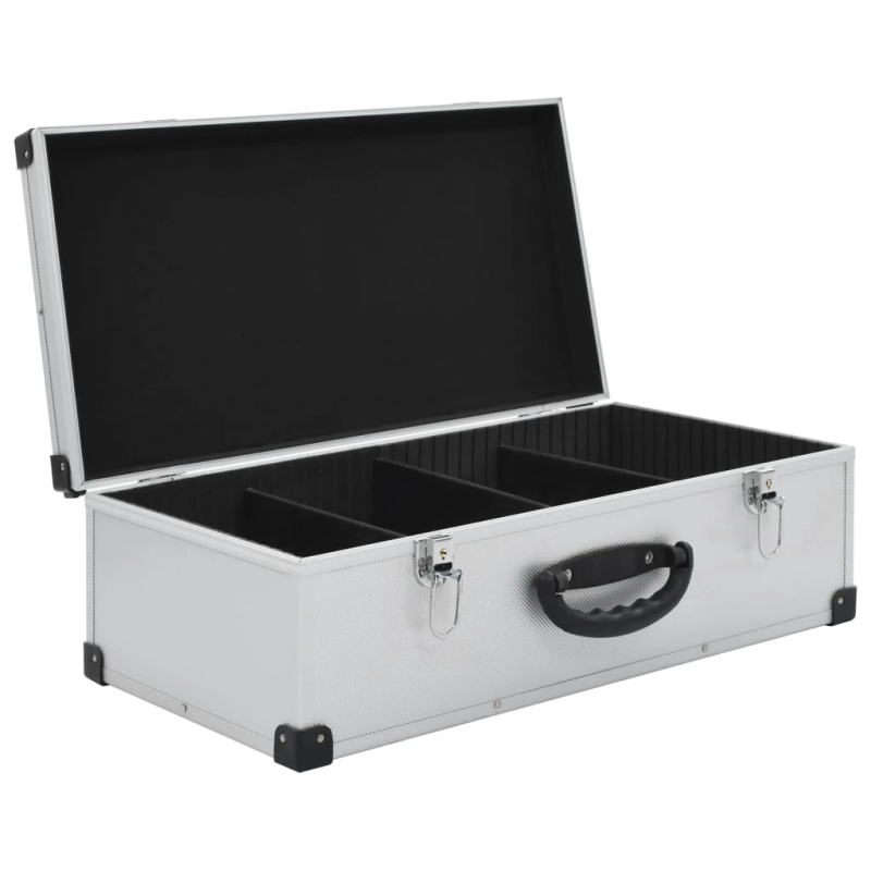 vidaXL CD koferis 80 kompaktdiskiem, ABS, alumīnijs, sudraba krāsā