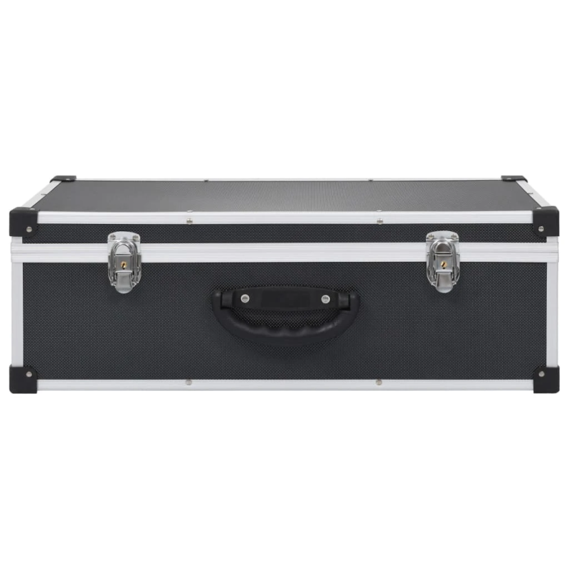 vidaXL CD koferis 80 kompaktdiskiem, ABS, alumīnijs, melns