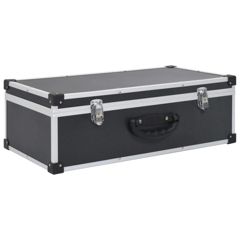 vidaXL CD koferis 80 kompaktdiskiem, ABS, alumīnijs, melns