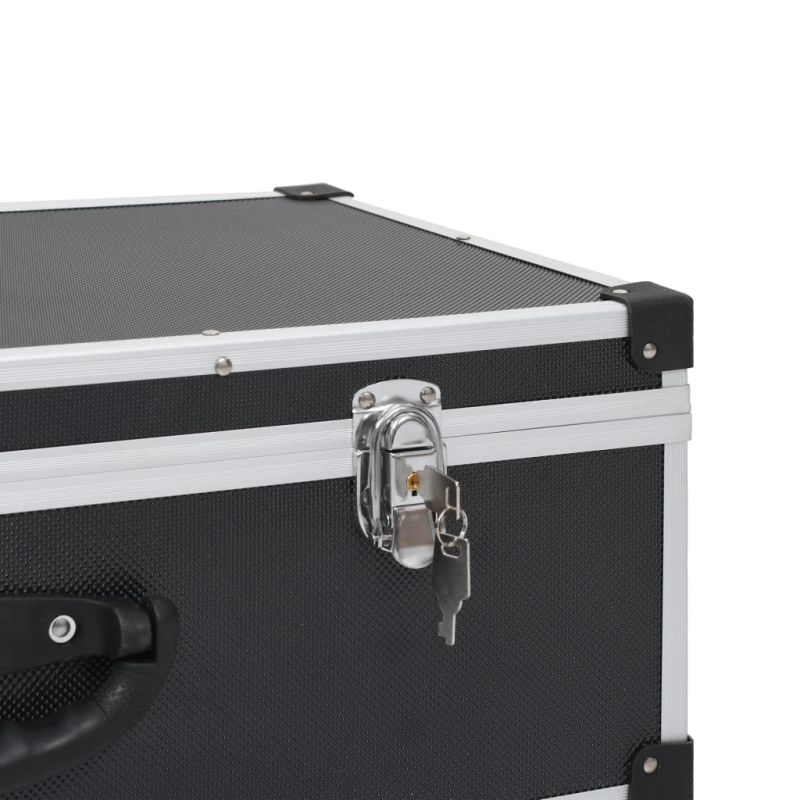 vidaXL CD koferis 80 kompaktdiskiem, ABS, alumīnijs, melns