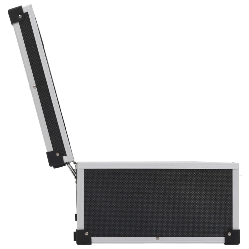 vidaXL CD koferis 80 kompaktdiskiem, ABS, alumīnijs, melns