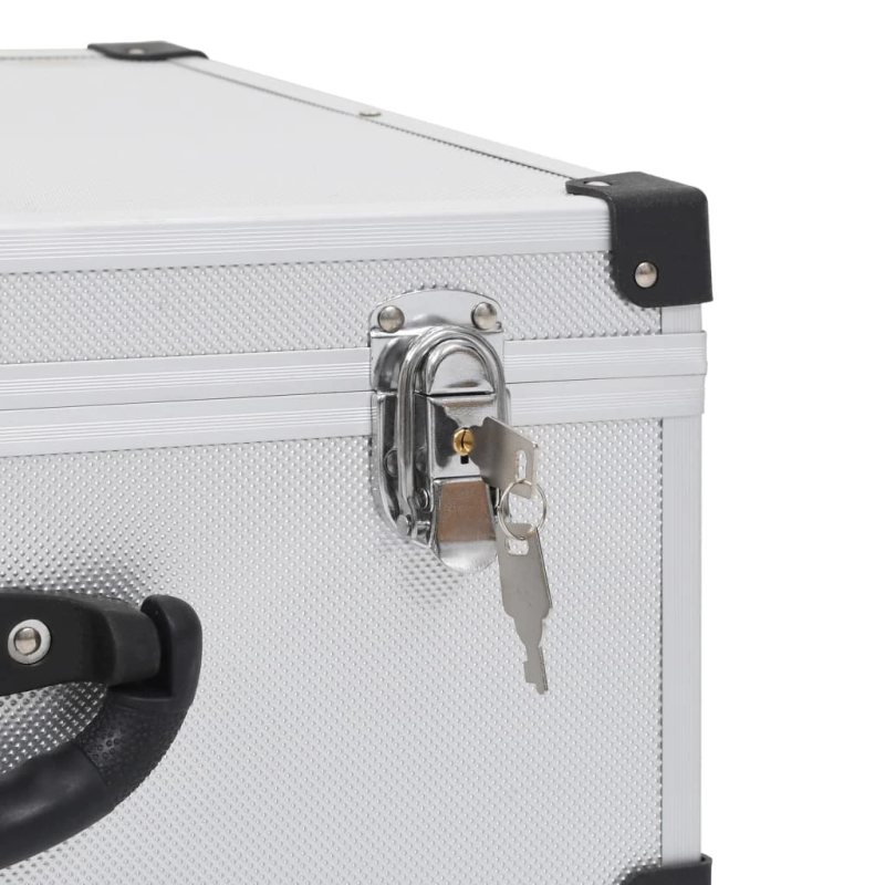 vidaXL CD koferis 60 kompaktdiskiem, ABS, alumīnijs, sudraba krāsā