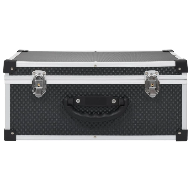 vidaXL CD koferis 60 kompaktdiskiem, ABS, alumīnijs, melns