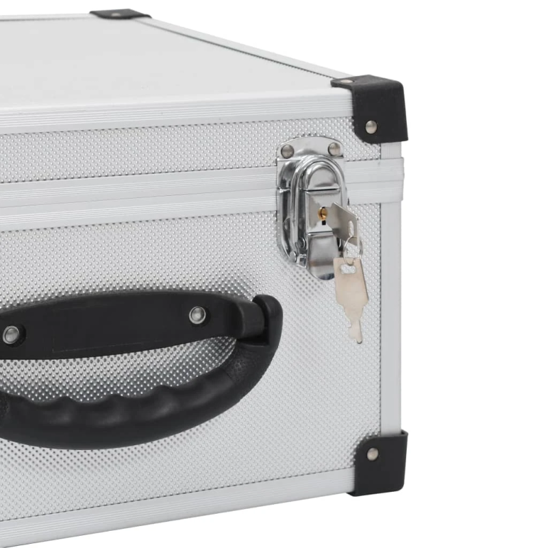 vidaXL CD koferis 40 kompaktdiskiem, ABS, alumīnijs, sudraba krāsā