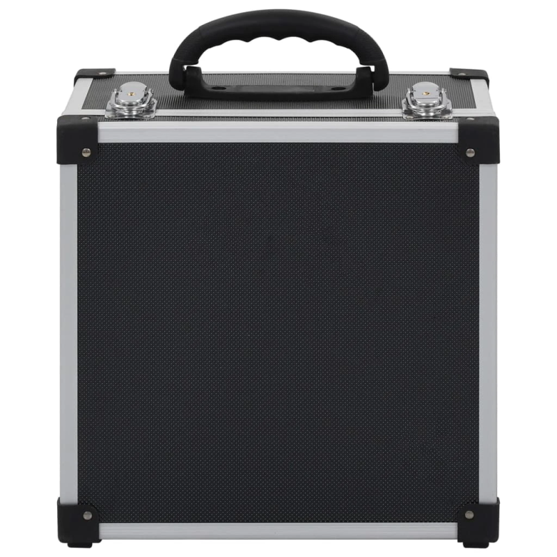 vidaXL CD koferis 40 kompaktdiskiem, ABS, alumīnijs, melns