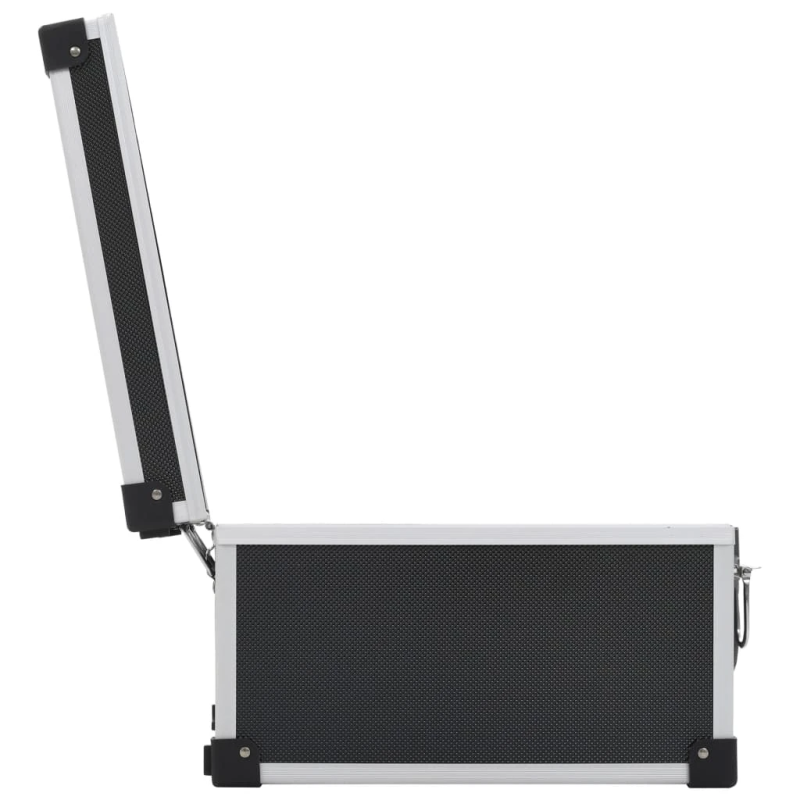 vidaXL CD koferis 40 kompaktdiskiem, ABS, alumīnijs, melns