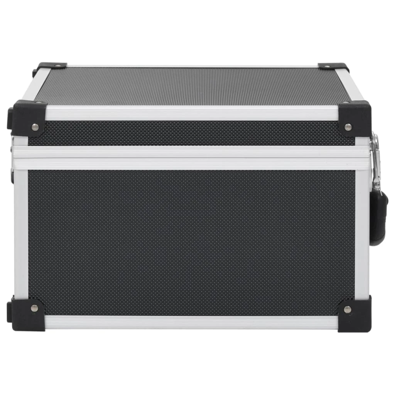 vidaXL CD koferis 40 kompaktdiskiem, ABS, alumīnijs, melns