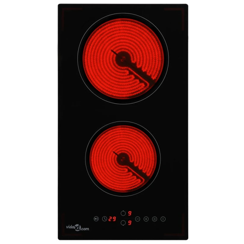 vidaXL keramiskā plīts ar 2 riņķiem, skārienjūtīga, 3000 W