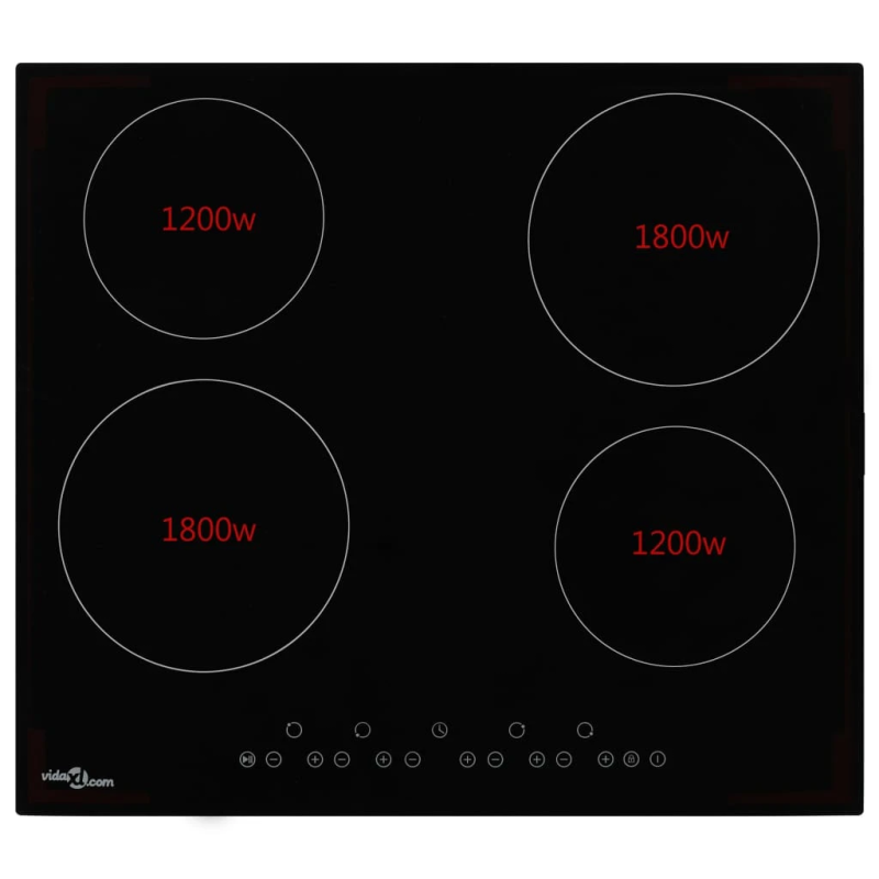 vidaXL keramiskā plīts ar 4 riņķiem, skārienjūtīga, 6000 W