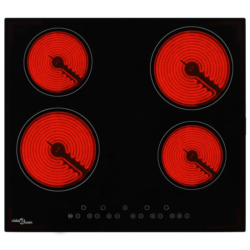 vidaXL keramiskā plīts ar 4 riņķiem, skārienjūtīga, 6000 W