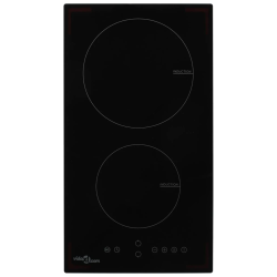 vidaXL indukcijas plīts ar 2 riņķiem, skārienjūtīga, stikls, 3500 W