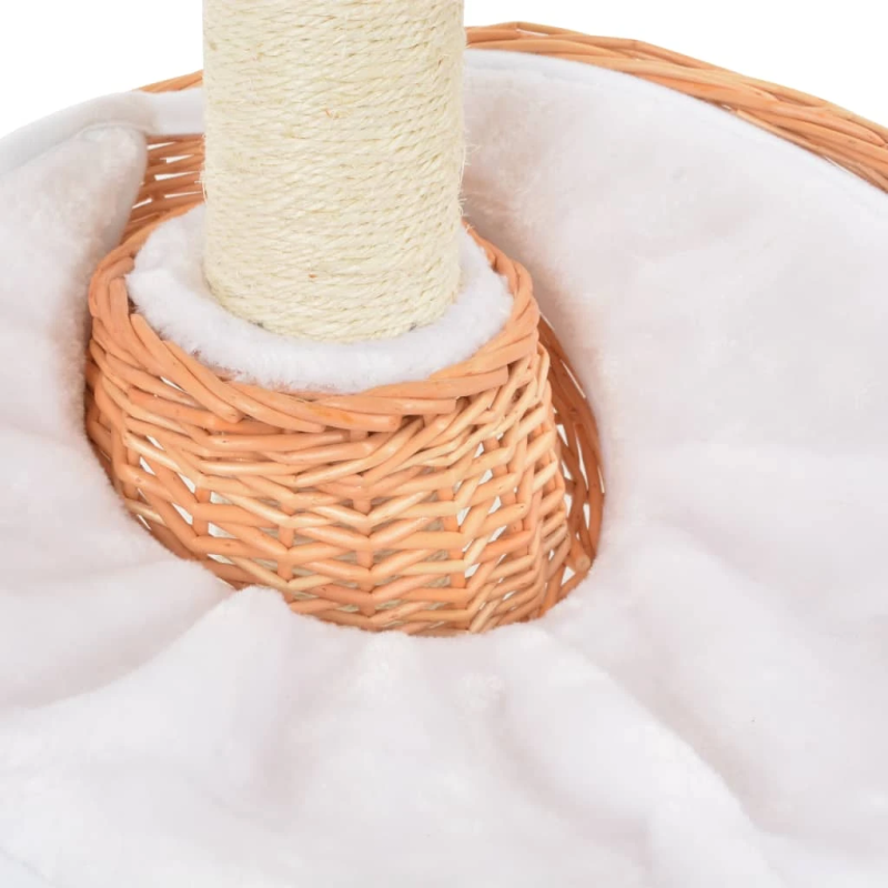 vidaXL kaķu māja ar sizala stabiem nagu asināšanai, dabīgs vītols