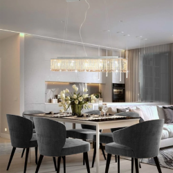 vidaXL lustra ar kristāla pērlītēm, 104 cm, E14, sudraba krāsā