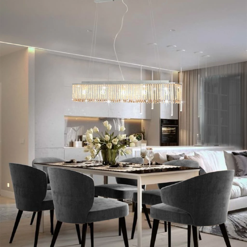 vidaXL lustra ar kristāla pērlītēm, 104 cm, E14, sudraba krāsā