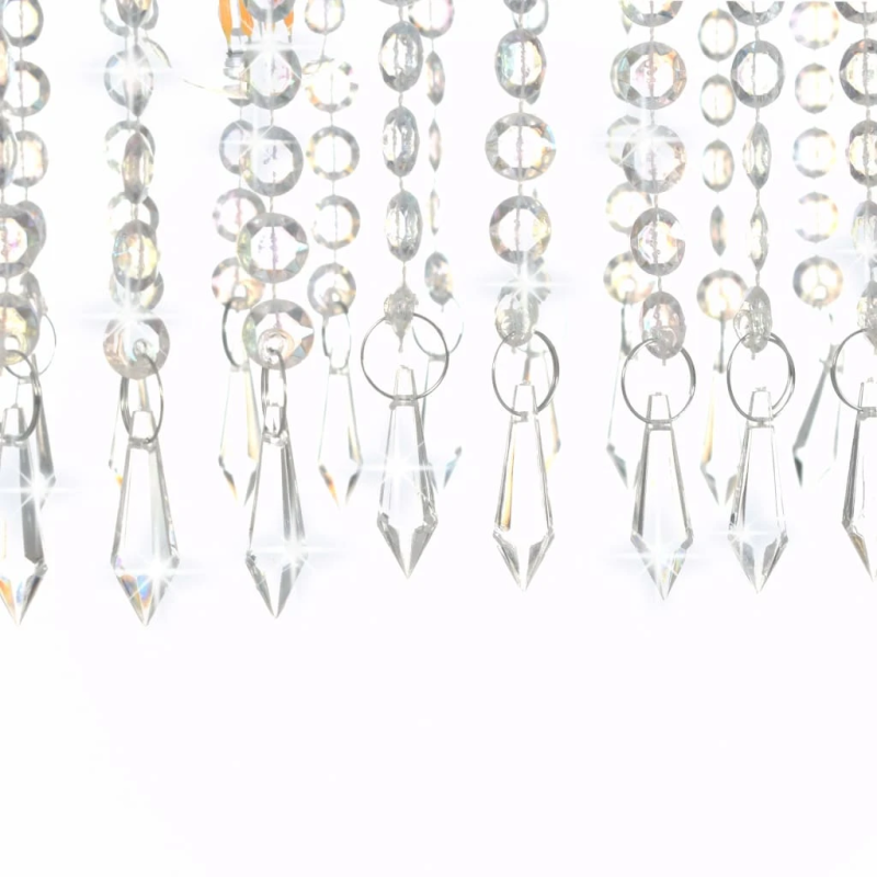 vidaXL lustra ar kristāla pērlītēm, 104 cm, E14, sudraba krāsā