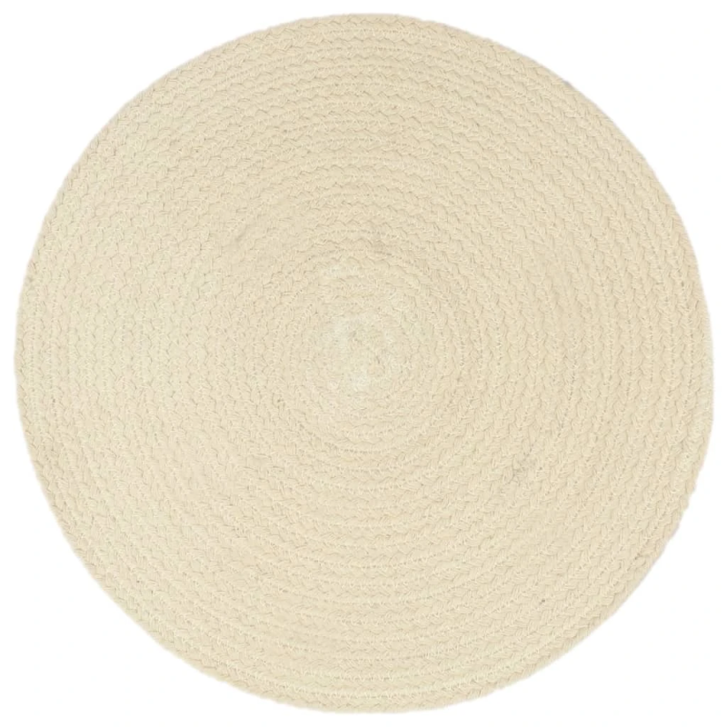 vidaXL galda paliktņi, 4 gab., 38 cm, apaļi, dabīgas krāsas kokvilna