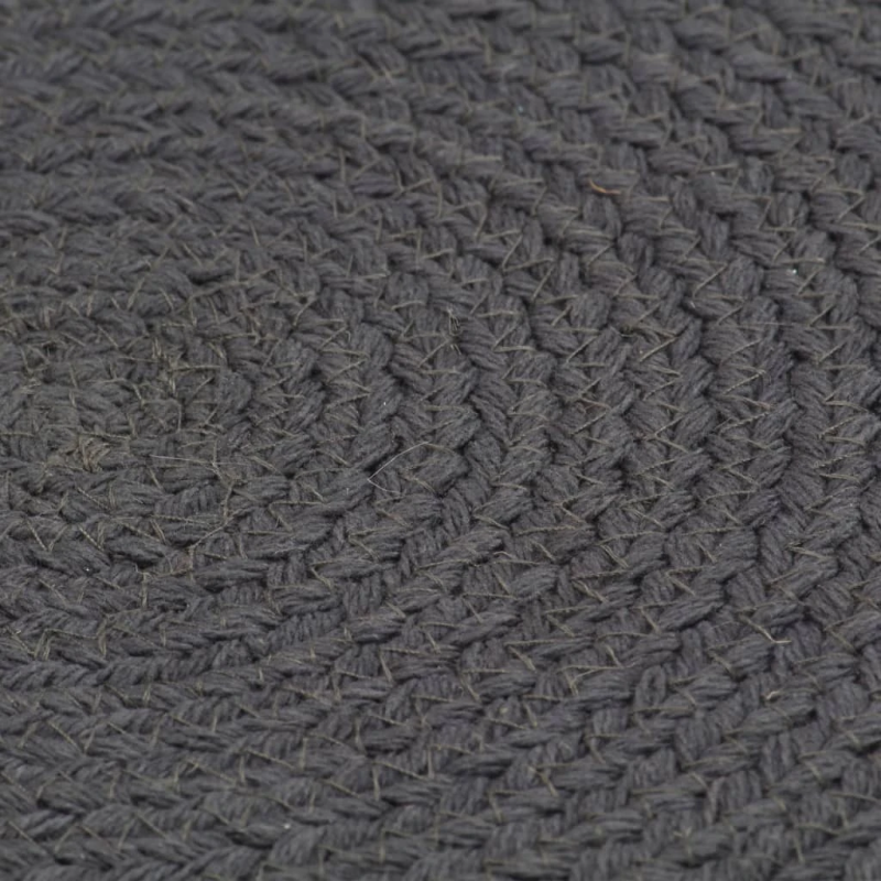 vidaXL galda paliktņi, 6 gab., 38 cm, apaļi, tumši pelēka kokvilna