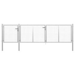 vidaXL dārza vārti, tērauds, 400x75 cm, sudrabaini