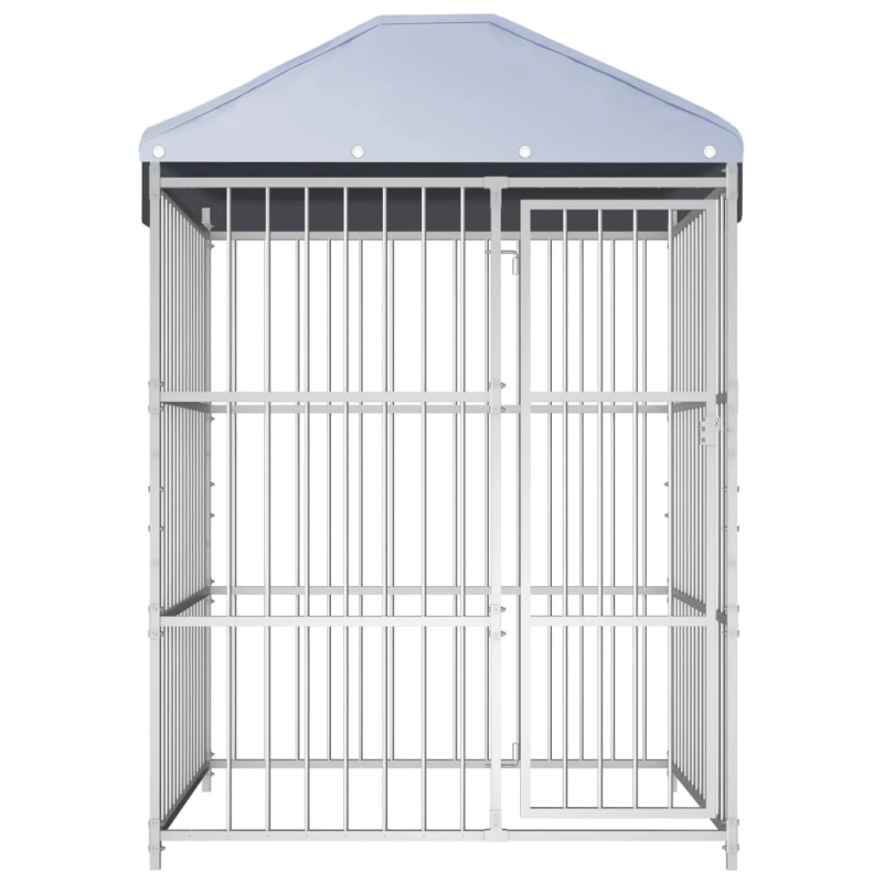 vidaXL suņu voljērs ar jumtu, 150x150x200 cm