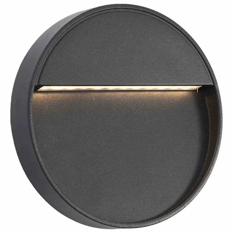 vidaXL āra sienas LED lampas, 2 gab., 3 W, melnas, apaļas