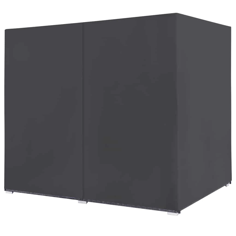 vidaXL dārza atpūtas gulta ar aizkariem, pelēka PE rotangpalma