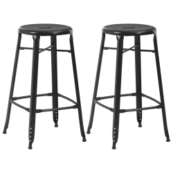 vidaXL bāra krēsli, 2 gab., melns tērauds