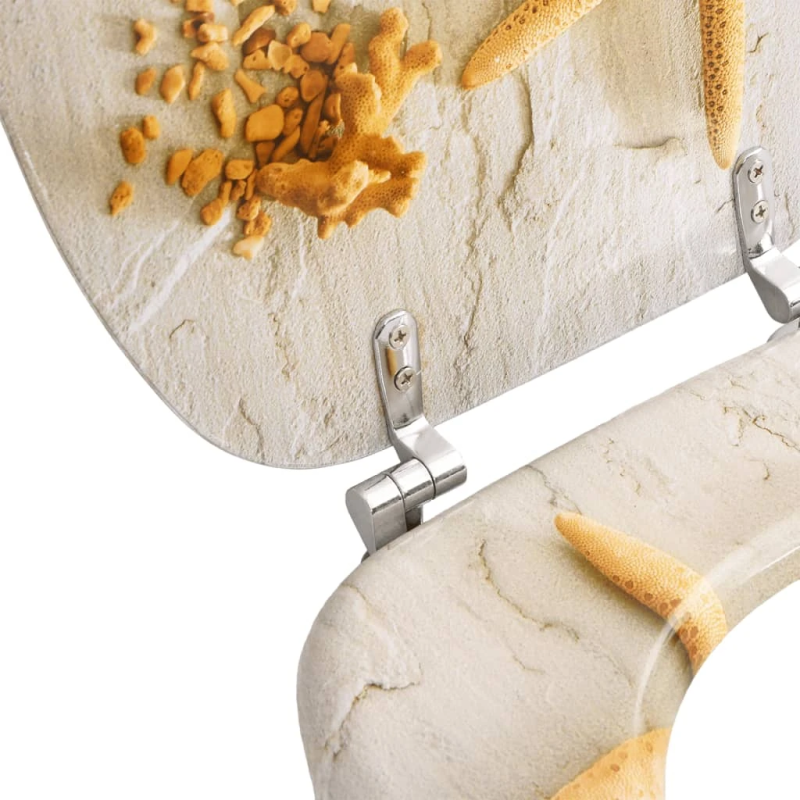 vidaXL tualetes poda sēdekļi ar vākiem, 2 gab., MDF, jūraszvaigzne