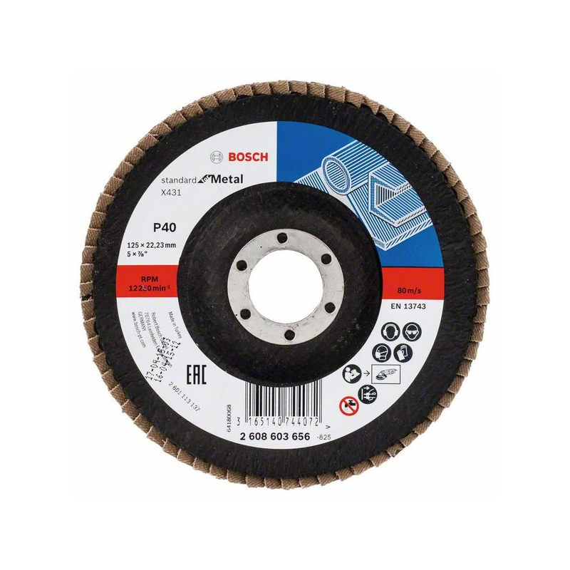 Slīpēšanas disks metālam 125mm,22.23mm,40