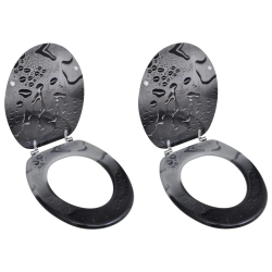 vidaXL tualetes poda sēdekļi ar vākiem, 2 gab., MDF, ūdens dizains