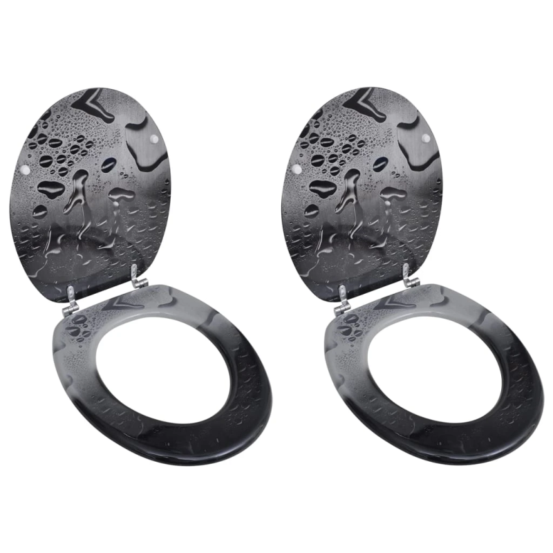 vidaXL tualetes poda sēdekļi ar vākiem, 2 gab., MDF, ūdens dizains