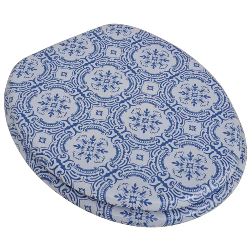 vidaXL tualetes poda sēdekļi ar vāku, 2 gab., MDF, porcelāna dizains