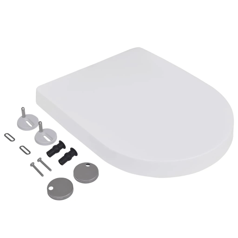 vidaXL tualetes sēdekļi ar lēnās aizvēršanas funkciju, 2 gab., balti
