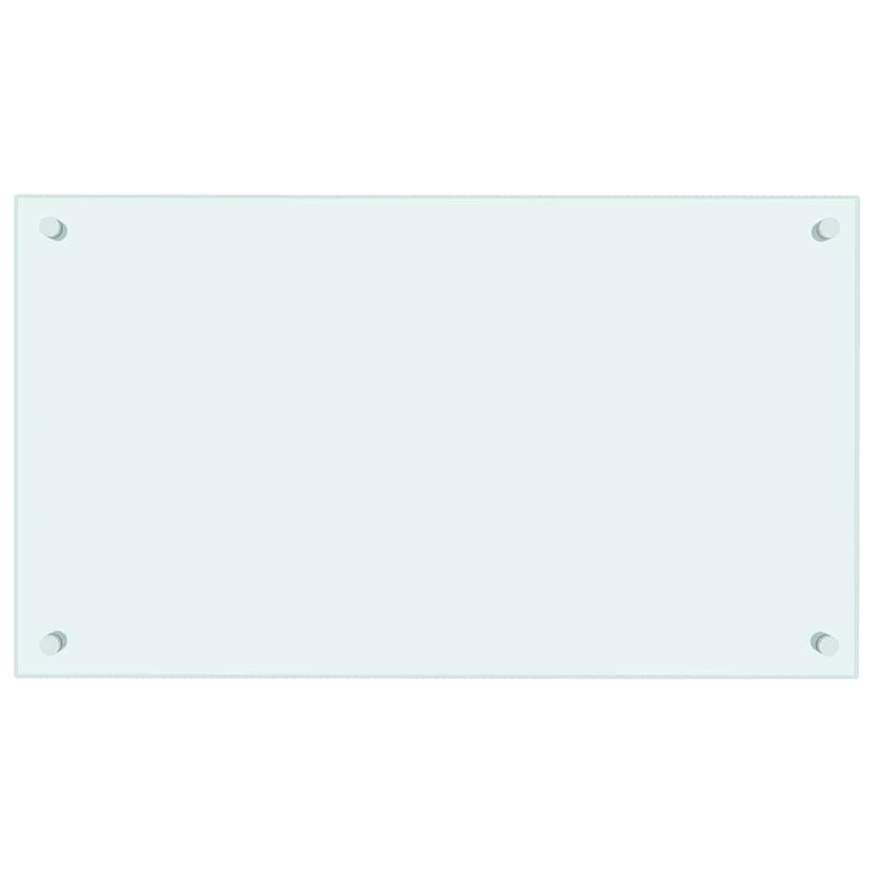 vidaXL virtuves sienas panelis, 70x40 cm, rūdīts stikls, balts