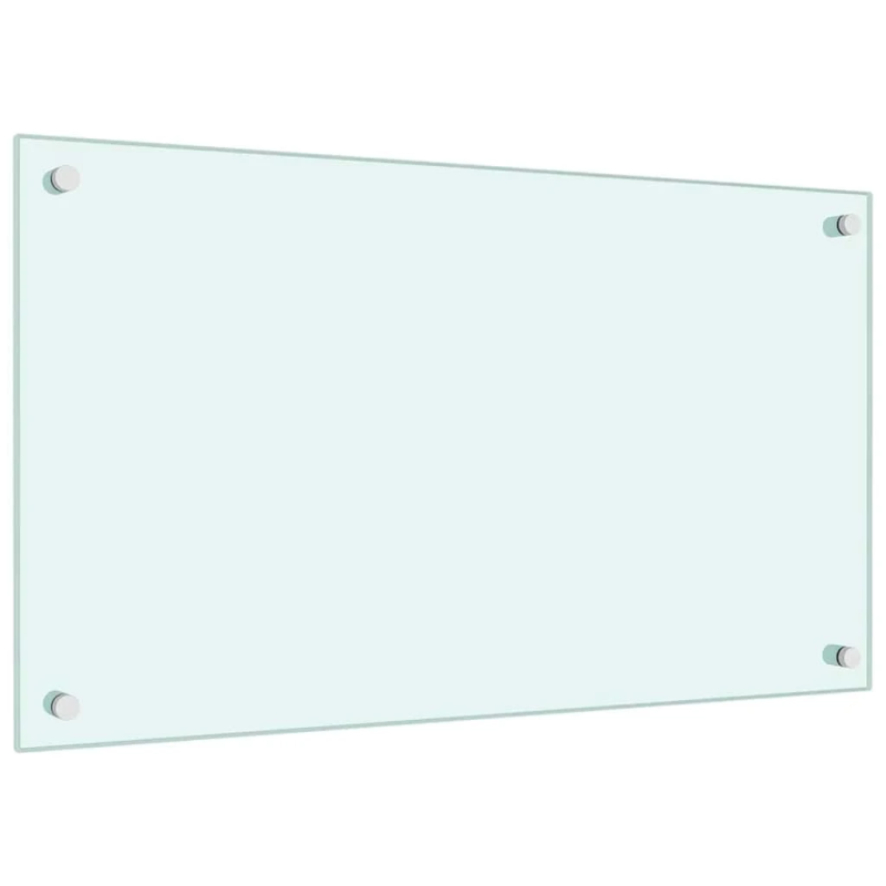 vidaXL virtuves sienas panelis, 70x40 cm, rūdīts stikls, balts