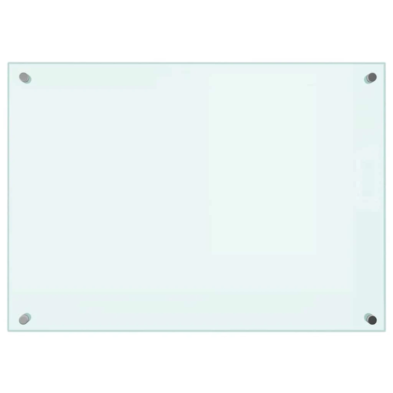 vidaXL virtuves sienas panelis, 70x50 cm, rūdīts stikls, balts